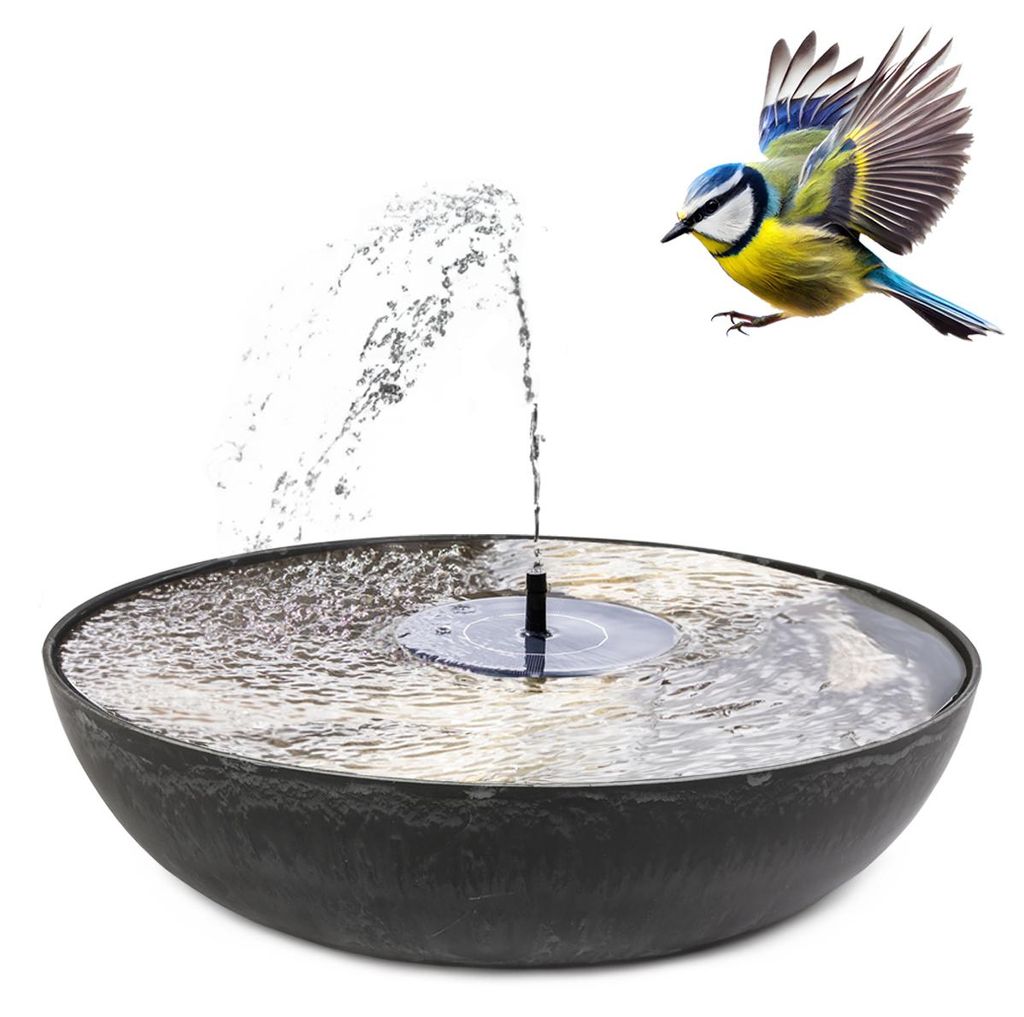 Solar-Brunnen Set für draußen - 45 cm Schale schwarz Produktbild 