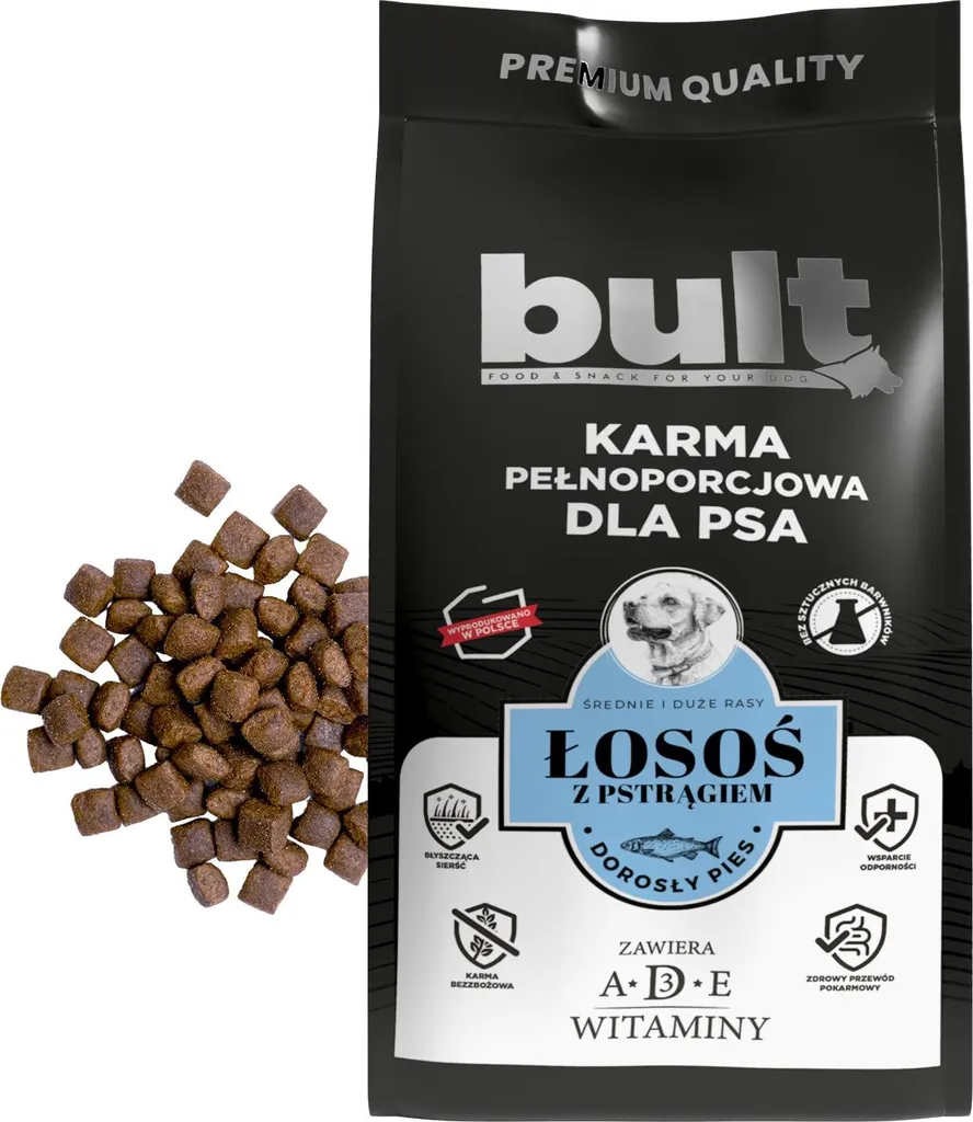 Croquettes au Saumon et Truite pour Chien Adulte Bult en Format 12Kg