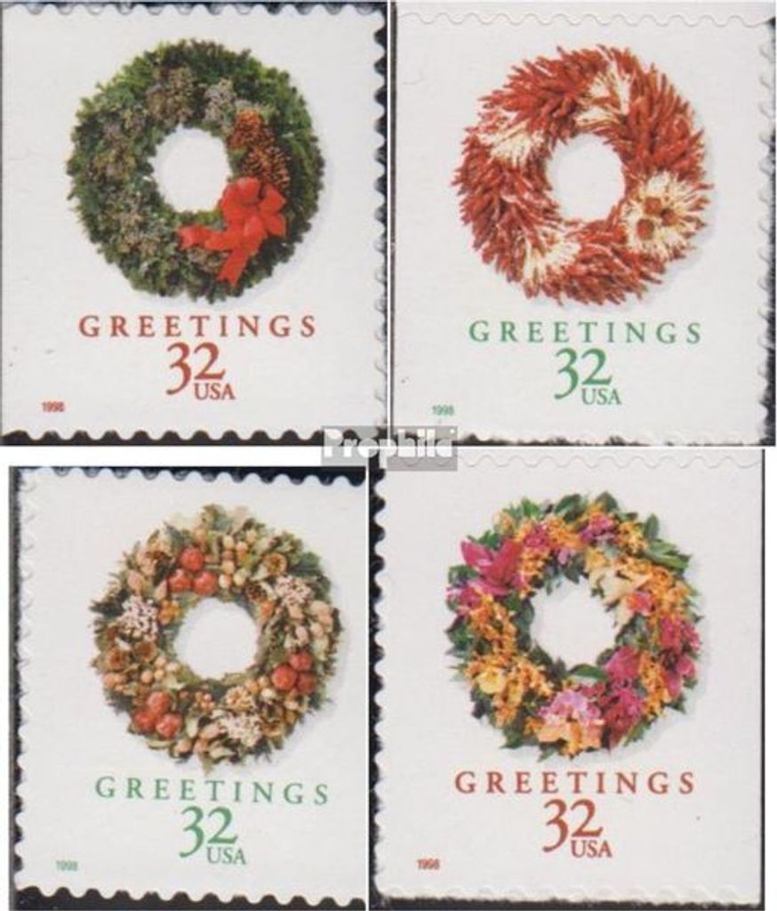 Briefmarken USA 1998 Mi 3055BD-3058BD (kompl.Ausg.) postfrisch Weihnachten