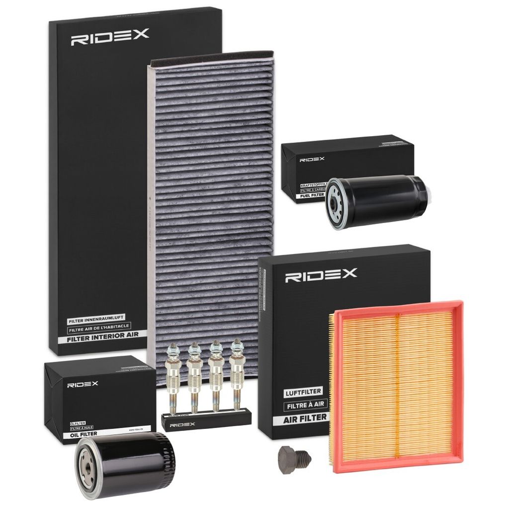 RIDEX Inspektionspaket Filterset für VW PASSAT Variant (3B5) PASSAT (3B2) für AUDI A4 Limousine (8D2, B5) A4 Avant (8D5, B5)