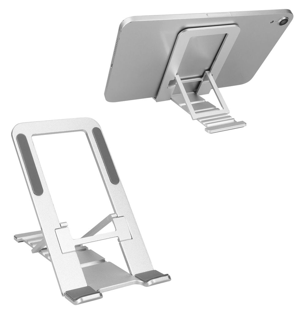 kwmobile Tabletständer für Portable Monitor / Tablet Halter - Aluminium Tablet Halterung verstellbar - Handyhalterung kompakt - portabler Monitor