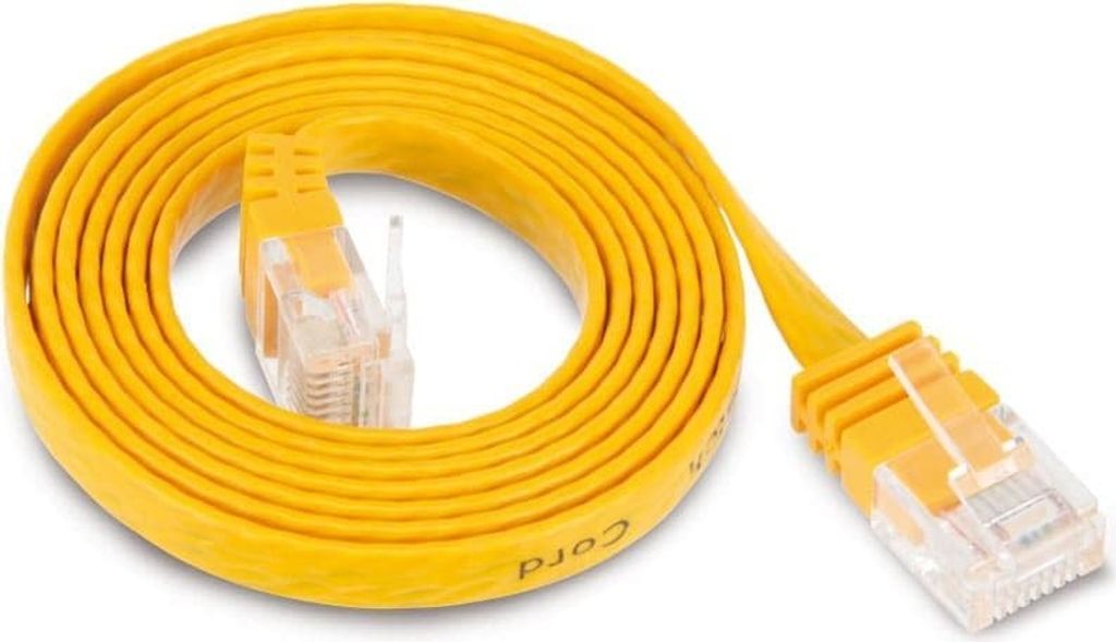Patchkabel-Flachkabel U/UTP cat. 6 slim gelb 1m