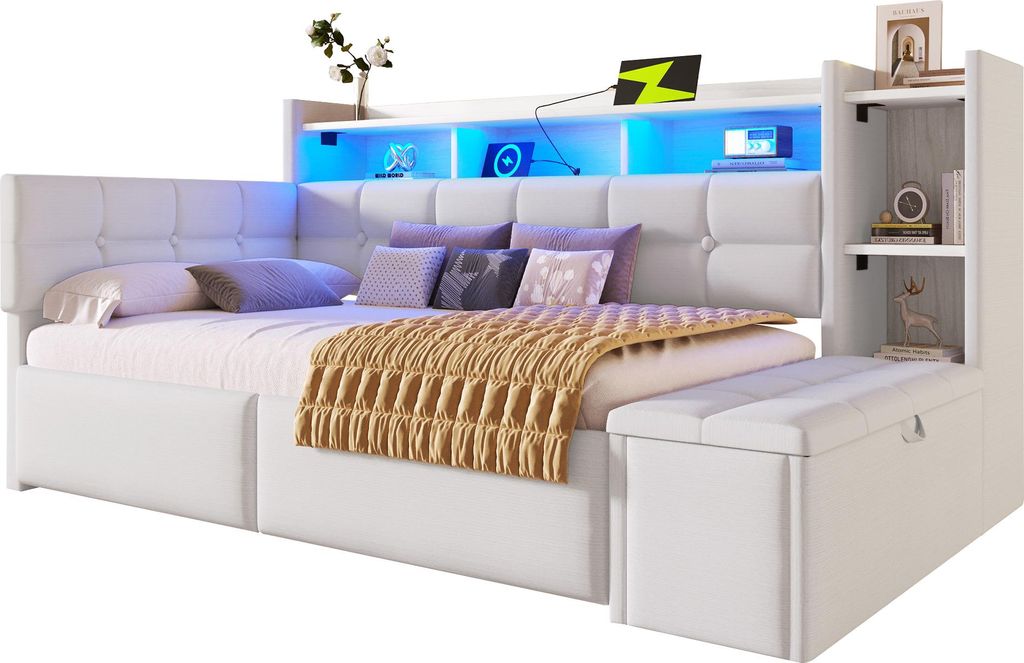 Merax Tagesbett Daybett 90x190cm, Schlafsofa mit 2 Produktbild 