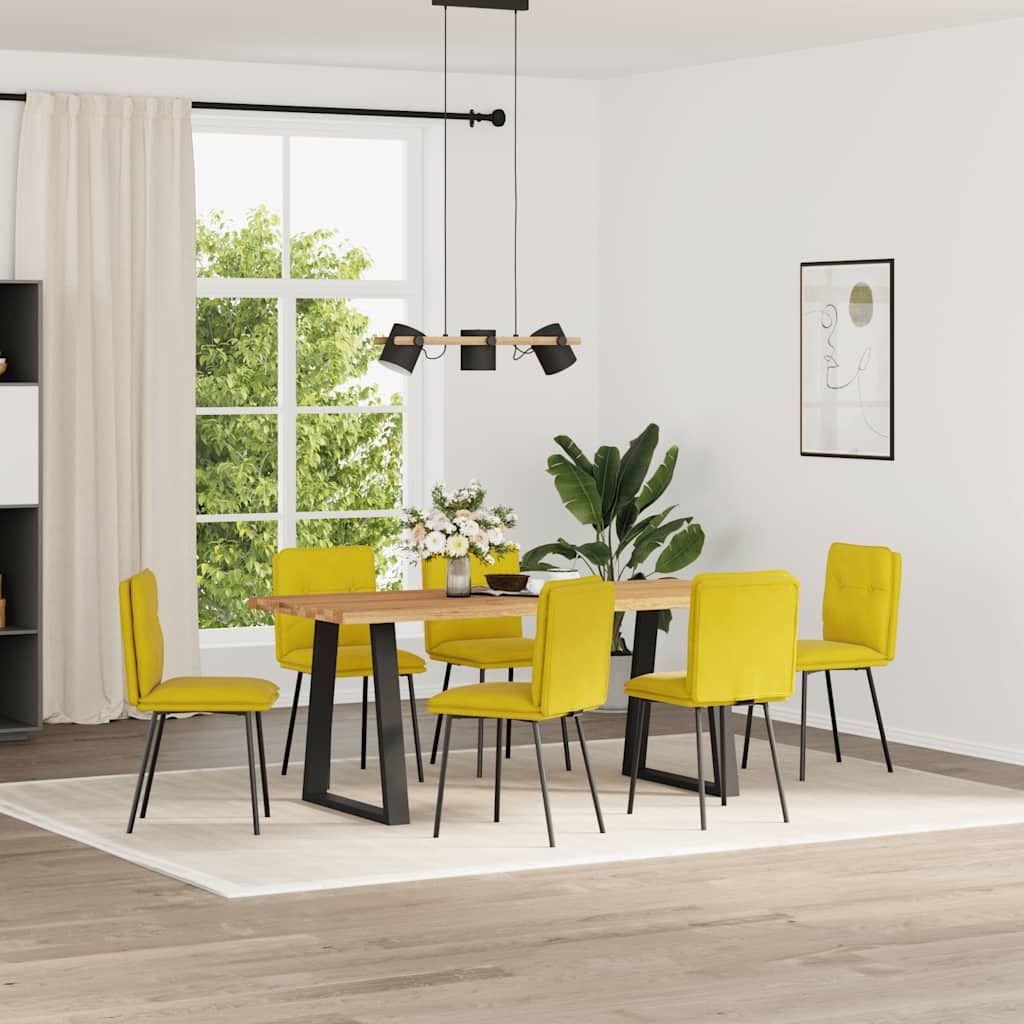 Esszimmerstühle 6 Stk. Gelb Samt, Esszimmerstühle DesignMöbel