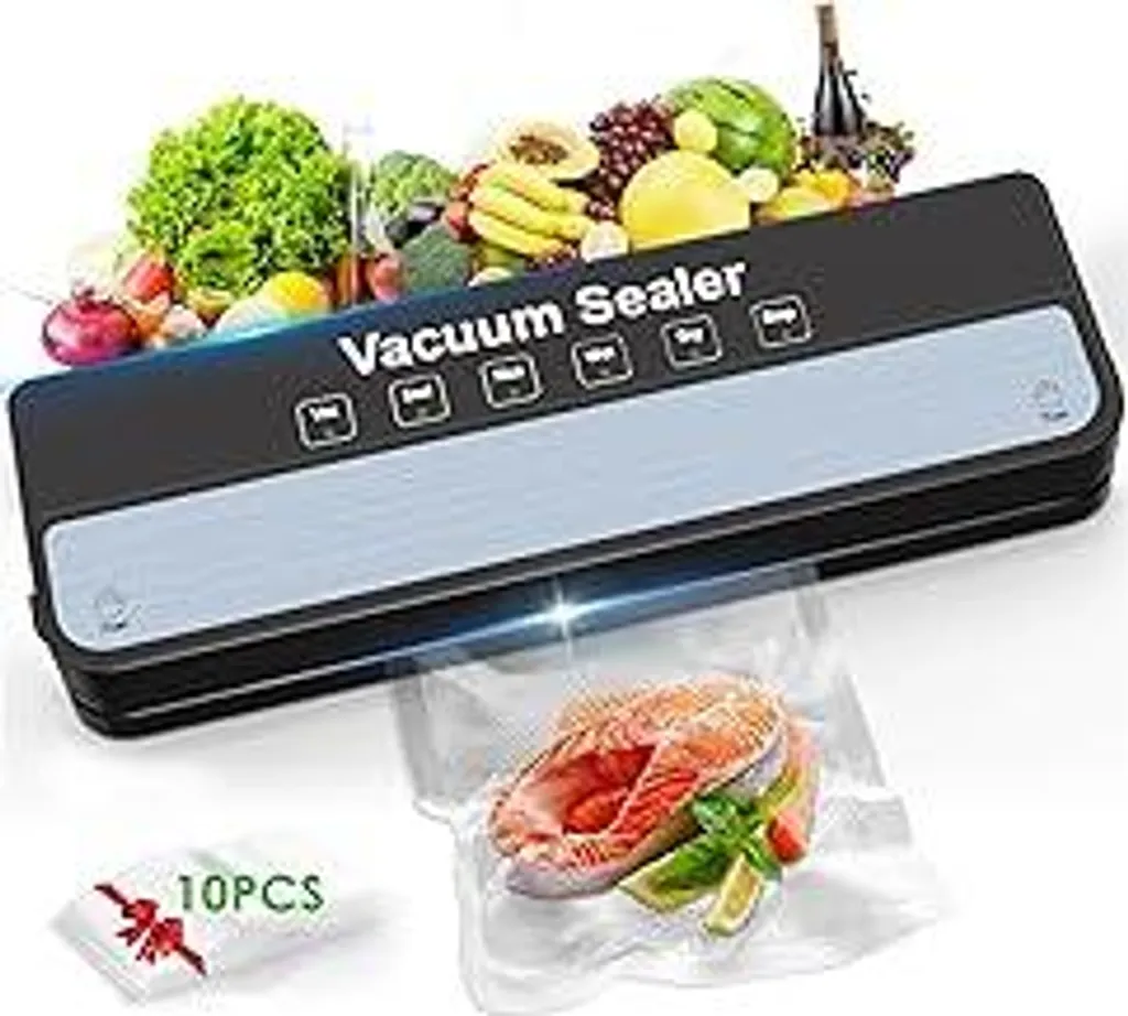 Macchina sottovuoto, macchina sottovuoto con sacchetti sottovuoto, macchina sottovuoto all-in-1 per alimenti secchi, umidi e freschi, saldatrice per alimenti, sigillatrice compatta e completamente automatica