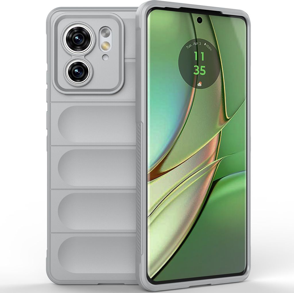 Handyhülle für Motorola Edge 40 Weich TPU Silikon Stossfest Anti-rutsch Hülle Grau