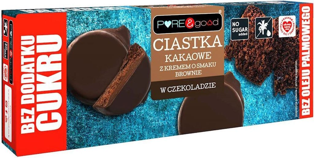 KAKAOVÉ COOKIES S KRÉMOM BROWNIE V DEZERTNEJ ČOKOLÁDE BEZ Obrázok produktu 