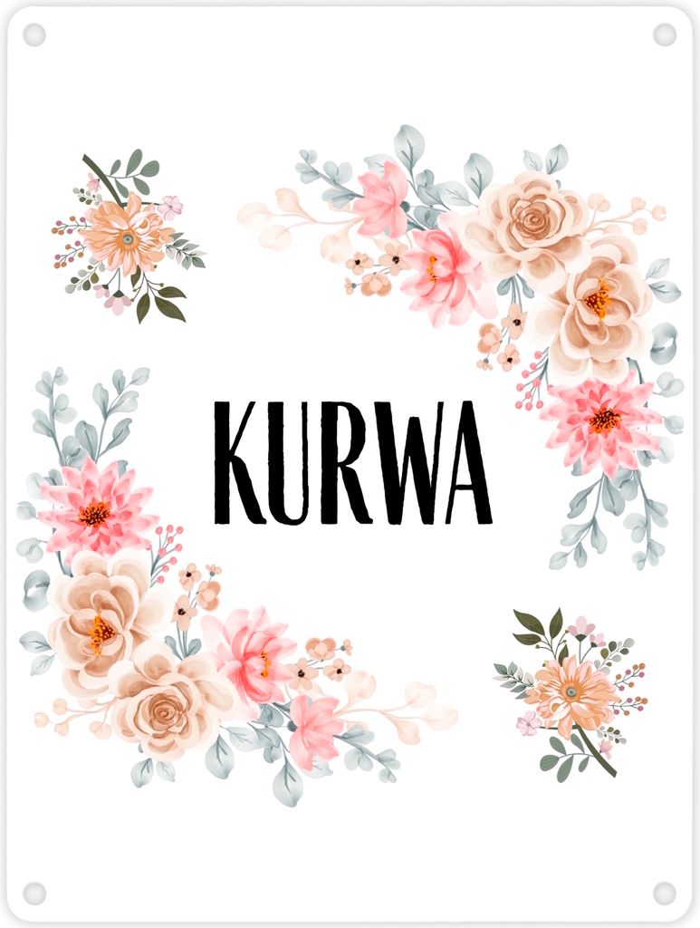 Kurwa Metallschild in 15x20 cm