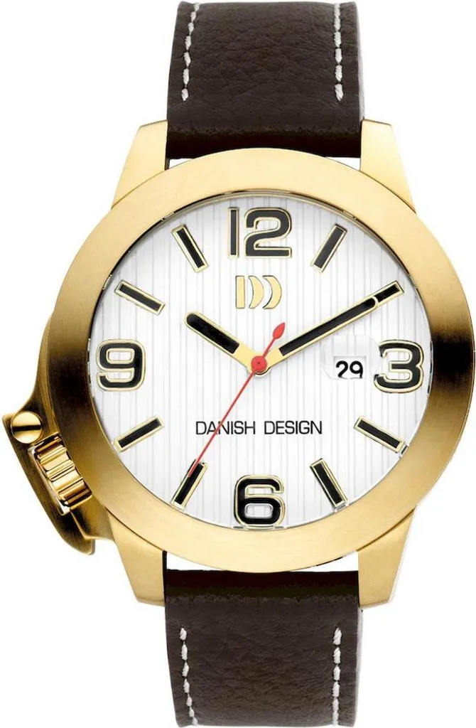 Montre Analogique Homme Danish Design IQ15Q915 avec Bracelet en Cuir Noir