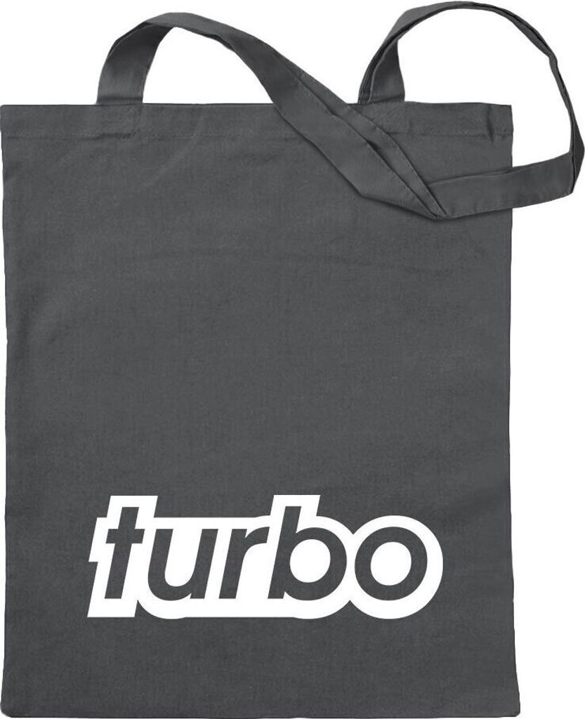 Kiwistar - Baumwolltasche - stahlgrau - Turbo - Tragetasche Stoffbeutel Umhängetasche langer Henkel
