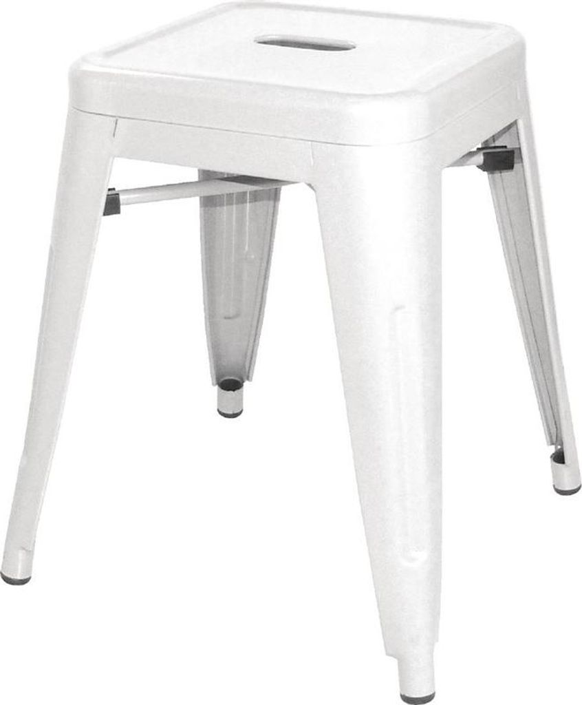 Bolero Bistro Niedriger Hocker aus Stahl Weiß (4 Stück) Produktbild 