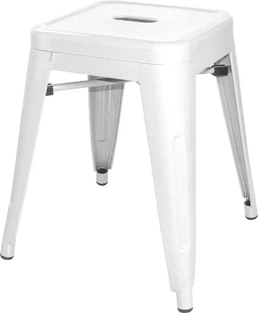 Tabouret bas blanc pour café et restaurant Bolero Bistro - Lot de 4
