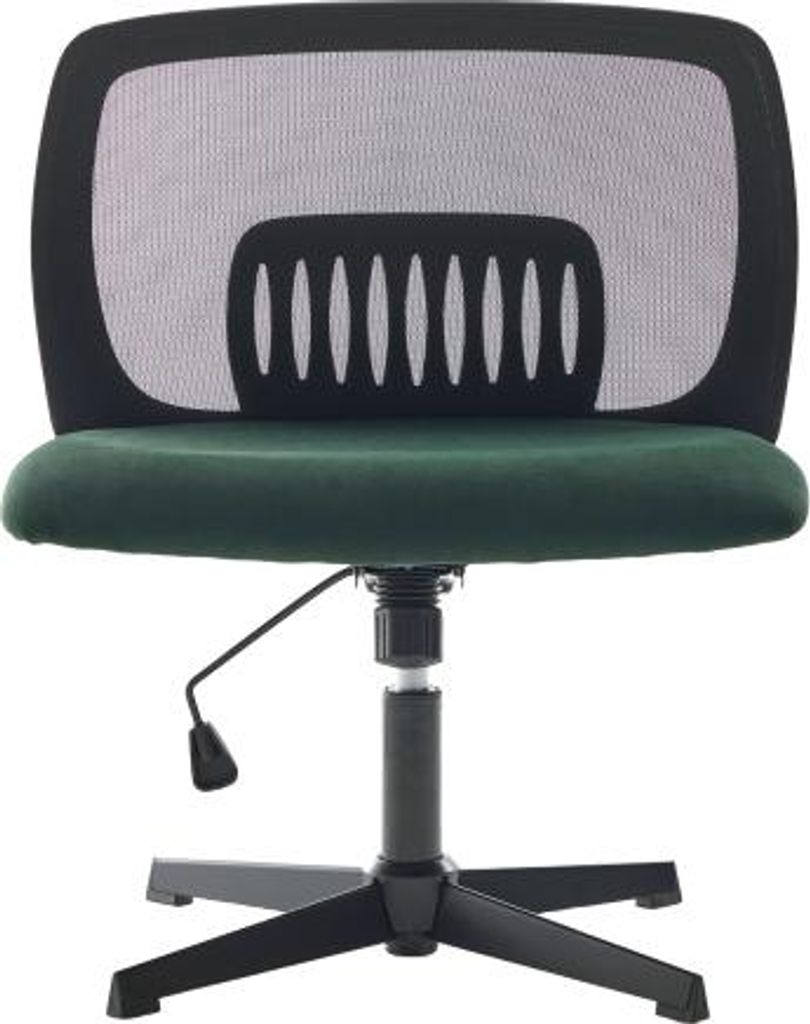 61x55x73 cm Gruen Armloser Buerostuhl Lesesessel Mit Breiten Polstern Wohnstuhl Gekreuzte Beine Wippfunktion Hoehenverstellbar 360 Grad Drehbar Samt