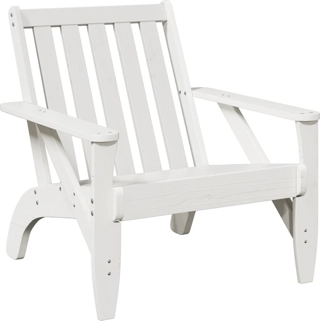vidaXL Adirondack-Gartenstuhl Weiß 75x77x77 cm Massivholz Kiefer