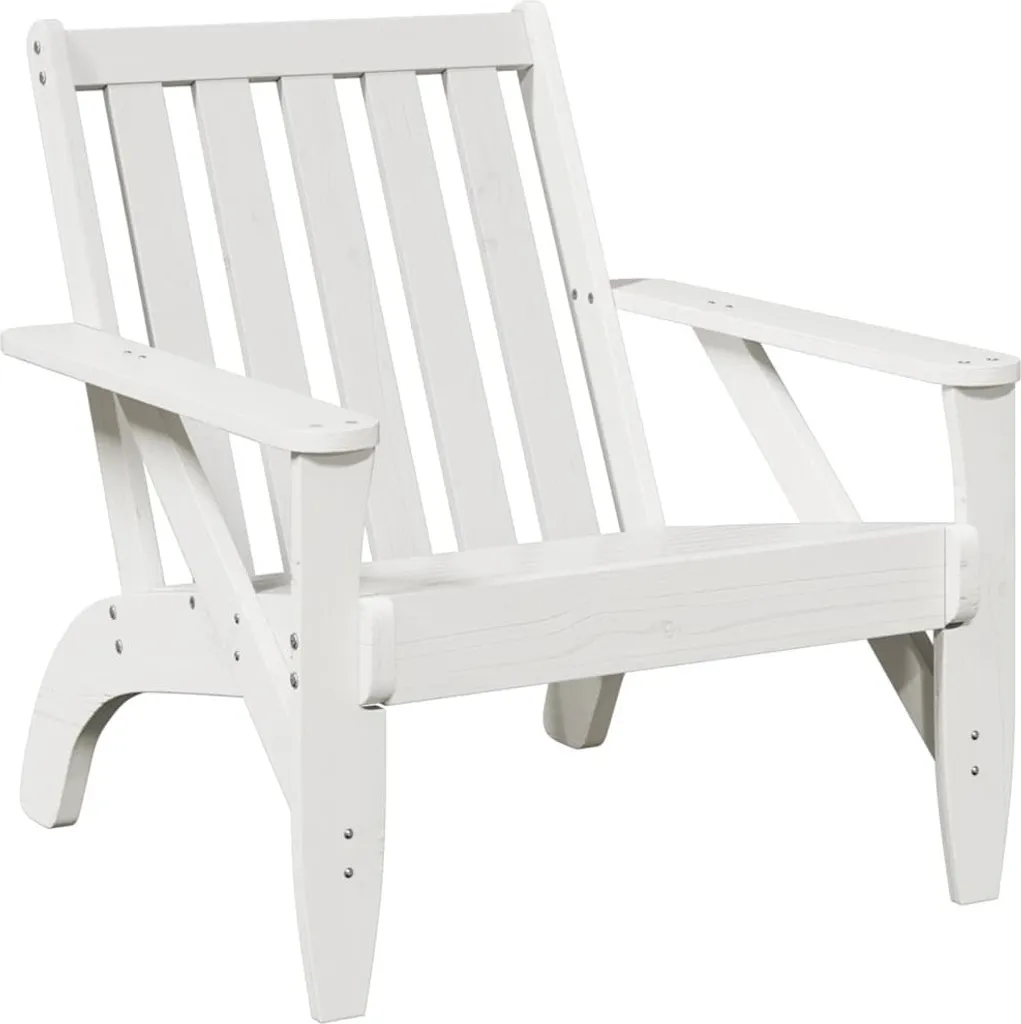 Fauteuil de Jardin Adirondack Blanc en Bois de Pin - Siège Extérieur Confort