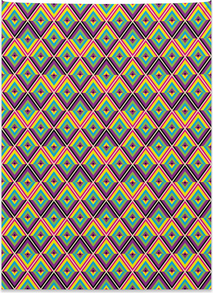 Abakuhaus Bunt Wandteppich, Rhombus-Zusammensetzung aus Weiches Mikrofaser Stoff Kein Verblassen Klare Farben Waschbar, 110 x 150 cm, Mehrfarbig