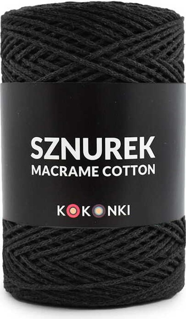 Kokonki Makramee Garn 2mm, 200m, Schwarz Baumwolle Produktbild 
