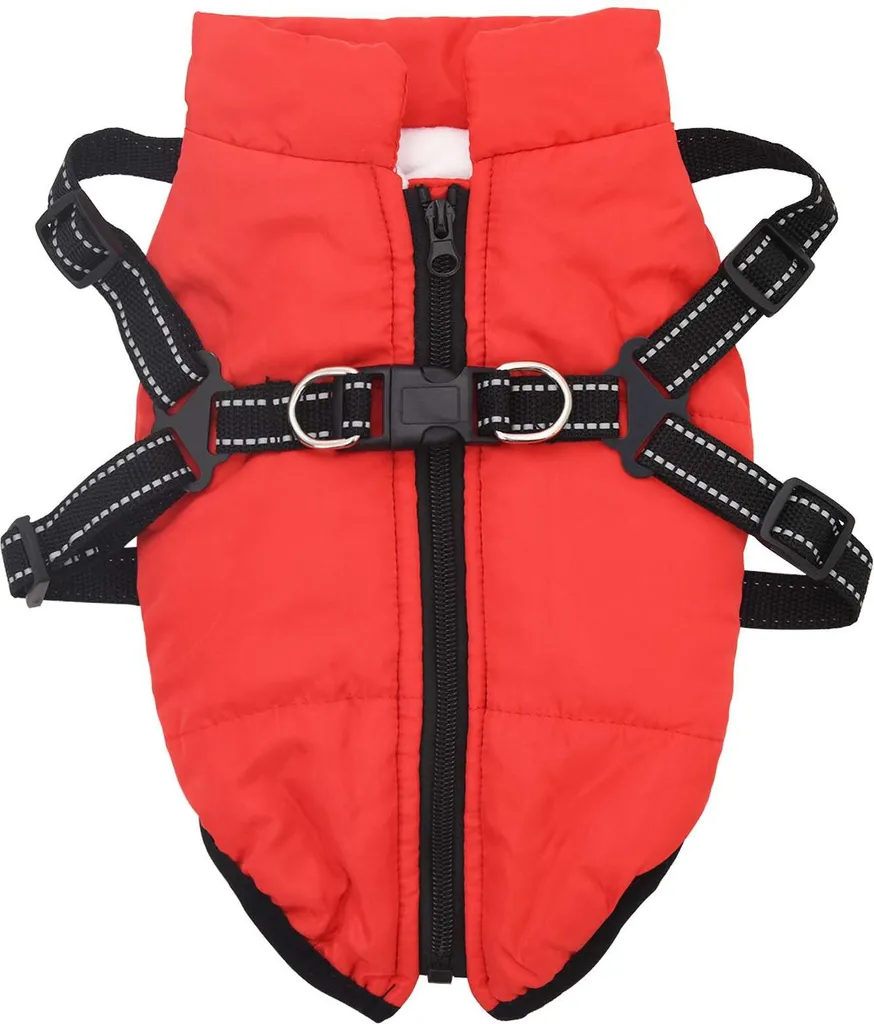 Cappottino Cane vidaXL 2XL Rosso: Stile e Calore con Pettorina Inclusa