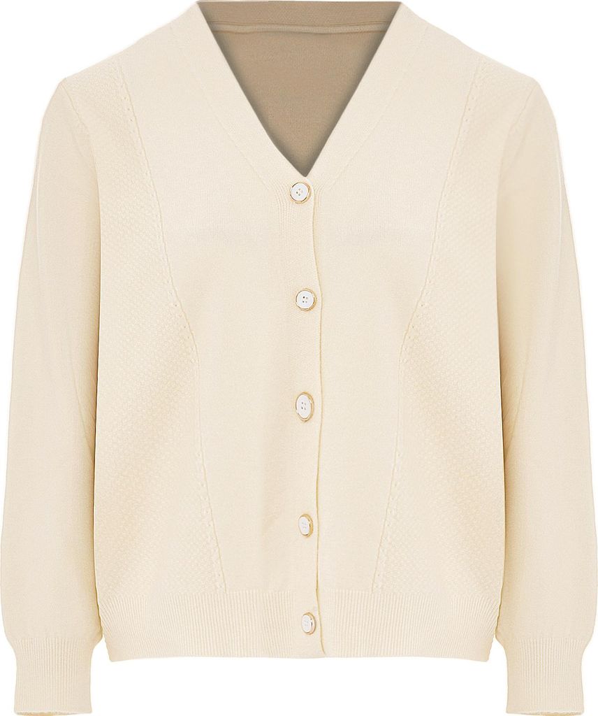 SANIKA damen strickjacke - wollweiss, XS/S