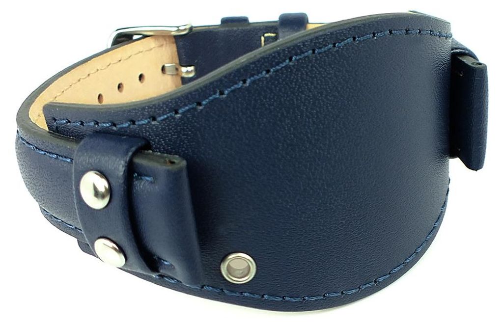 s.Oliver > Uhrenarmband 16mm blau Unterlageband Leder  Produktbild 