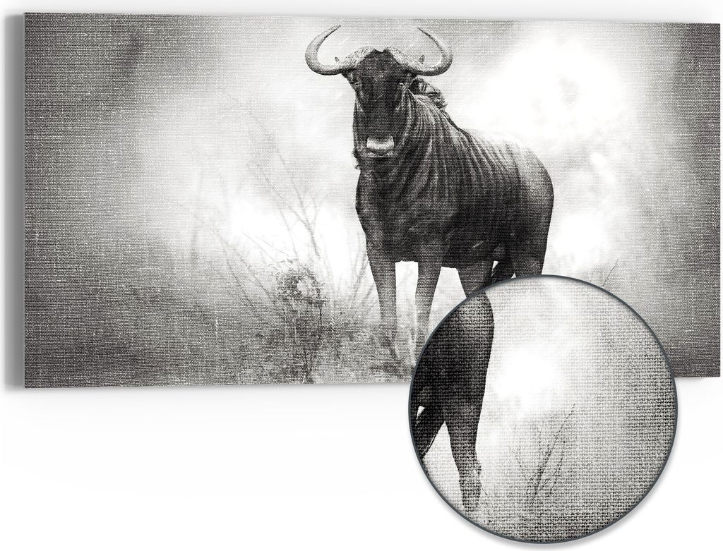 DEQORI Hybrid Leinwand Bild 60x30 cm 'Regenwächter' Wandbild Glas flach modern
