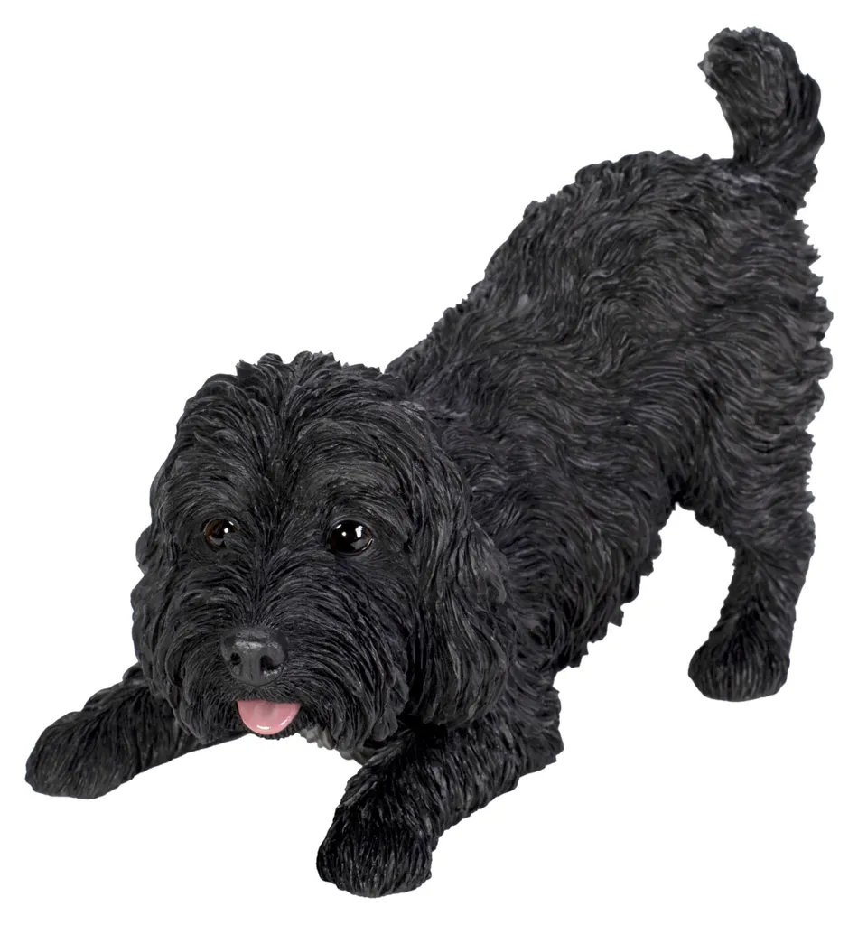 Décoration de Bureau Chien Cockapoo Noir, Figurine Cadeau pour Propriétaire