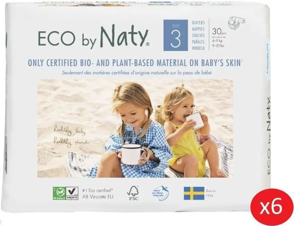 Pack Couches Naty Taille 3 - Absorption Haute Performance - 180 Pièces