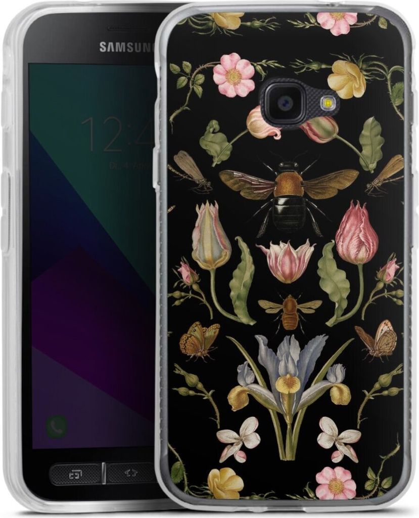DeinDesign Handyhülle für Samsung Galaxy Xcover 4s Silikon Hülle Case Smartphone Schutzhülle Biene Blumenkranz Blüte