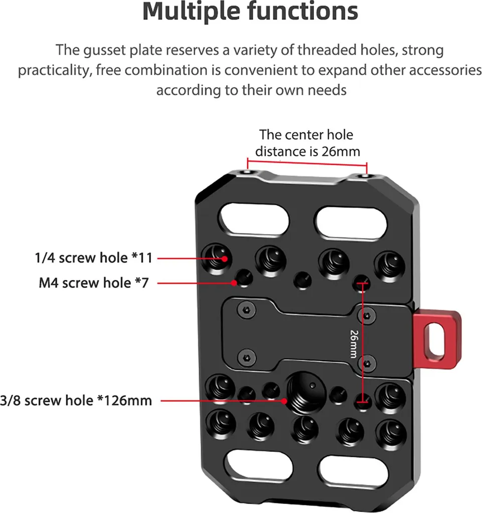 Plaque de montage Mini V-Lock en aluminium pour accessoires caméra