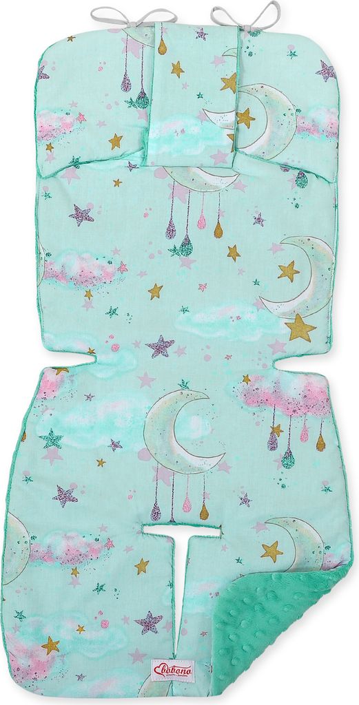 BOBONO Babyschlafsack Einlage Minky Grün 75x32 cm Wendbar 100% Baumwolle Weiches Fleece für Kinderwagen