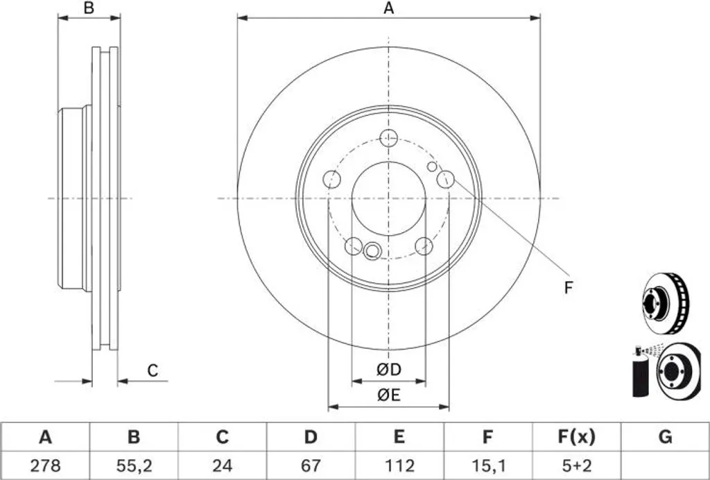 Supprimer vibrations freinage MERCEDES W124 avec disques BOSCH D60 x2