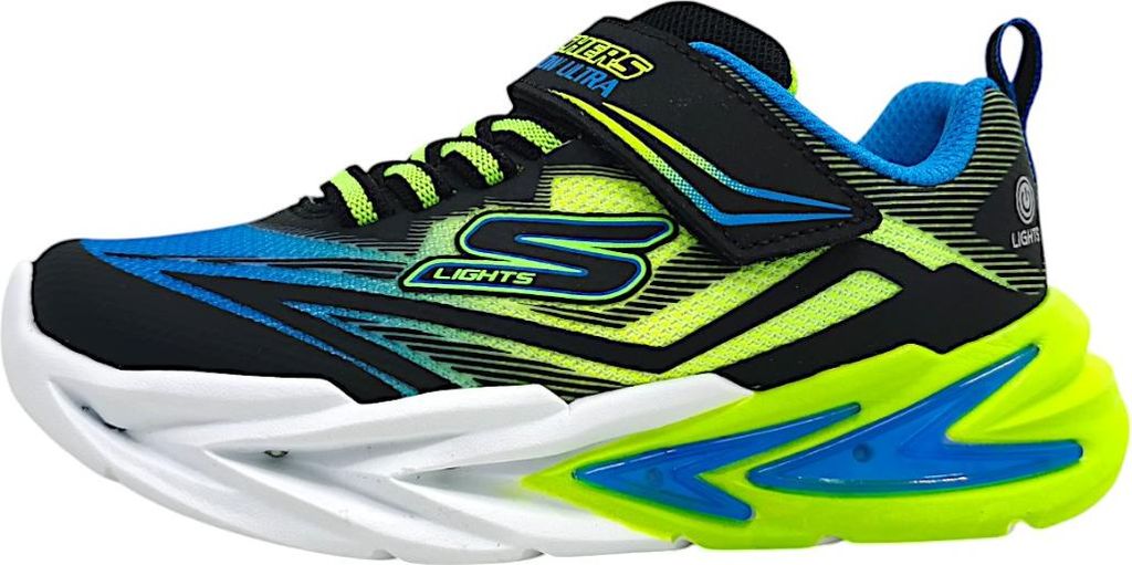 A side view of a child's athletic shoe.