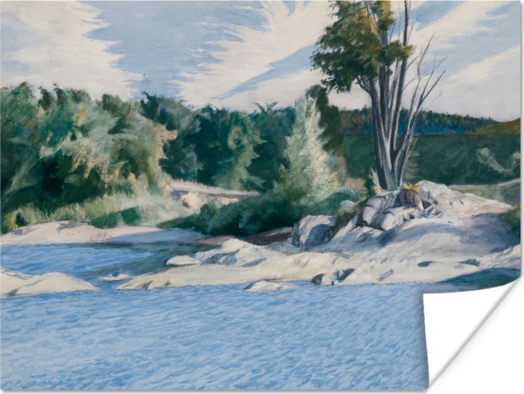 MuchoWow Poster Weißer Fluss bei Sharon - Edward Hopper 80x60 cm - Kunst für zu Hause