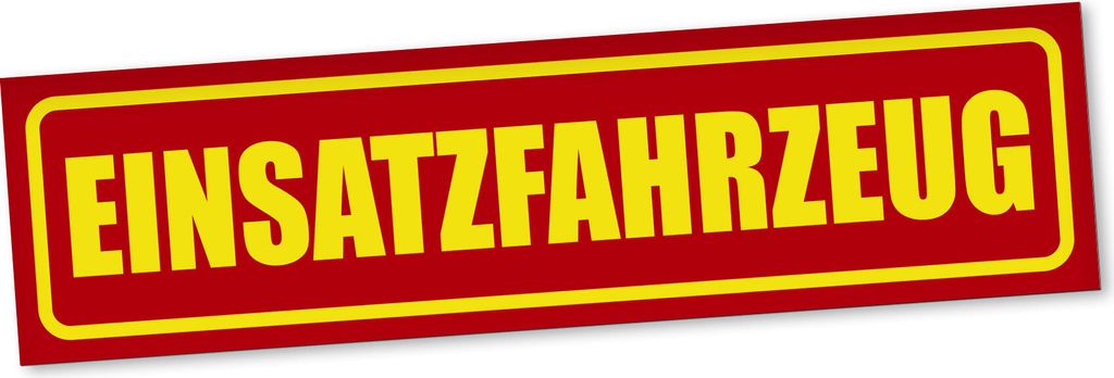 PantherPixel Einsatzfahrzeug Magnetschild Auto Warnhinweis Feuerwehr Magnetfolie Geschenkidee 20 x 5 cm STANDARDFARBFOLIEN