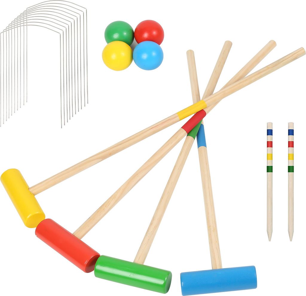 Aopunly gioco di croquet in legno per 4 giocatori per Immagine del prodotto 