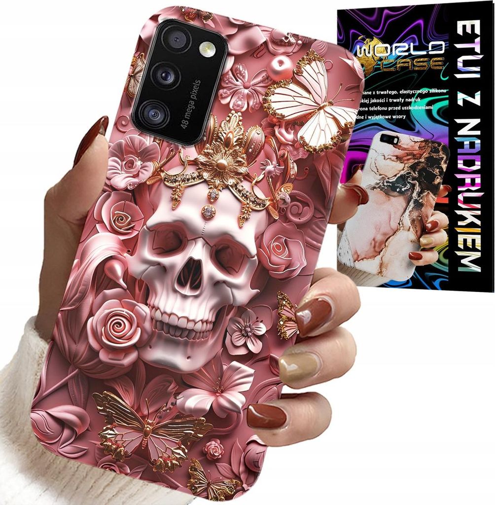 Hülle Für Samsung Galaxy A41 - Feminine, Trendige Designs, Totenkopf Mit Rosen