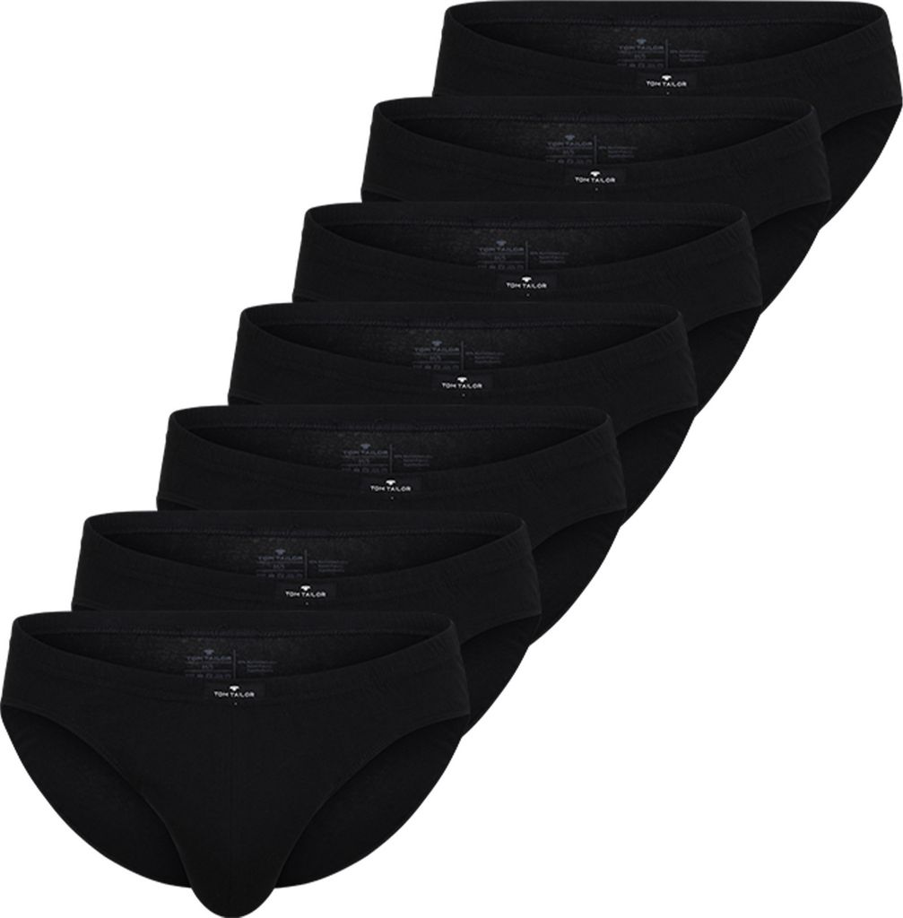 TOM TAILOR Herren Slip schwarz uni 7er Pack Größe: 7 Produktbild 