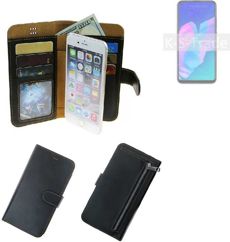 K-S-Trade Schutz Hülle kompatibel mit Huawei Y7p Klapphülle Case Phone cover Slim Handytasche Handy Hülle schwarz aus Kunstleder (1 Stk)