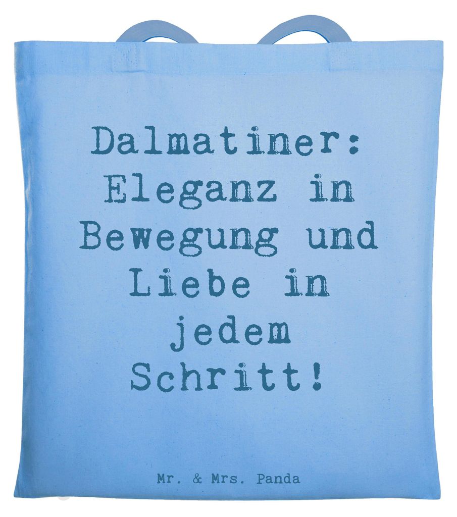 Mr. & Mrs. Panda Tote Bag Spruch Dalmatiner Charme - Sky Blue - Geschenk, Hunderassen Charakter, Hunderasse, Eigenschaften, Pflege, Tragetasche, Sc...