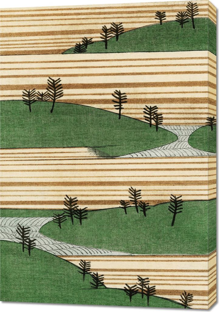 Bild 70x100cm Landschaft, Bijutsukai Japanisch Vintage für das Wohnzimmer