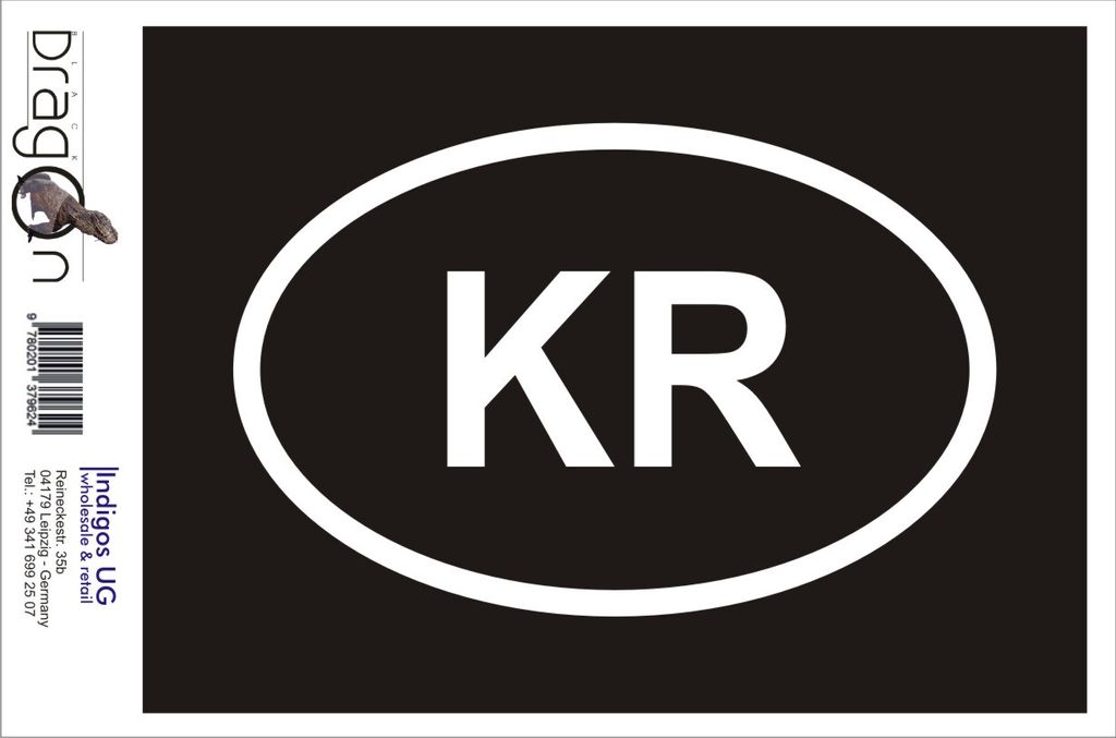 Aufkleber / Autoaufkleber - JDM / Die cut / Auto / OEM - Südkorea KR - 110x70 mm gold - Heckscheibe / Heckscheibenaufkleber