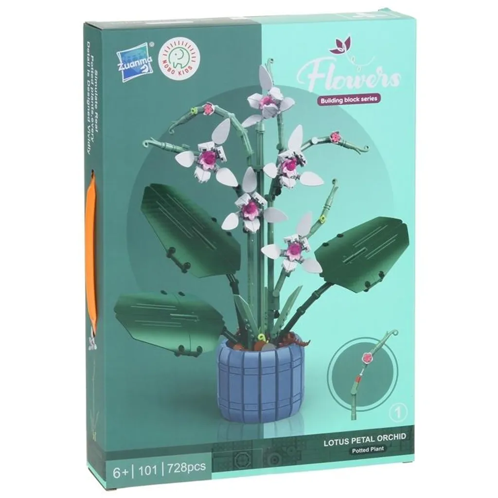 Plante sans entretien : Orchidée en blocs de construction avec son pot - 11
