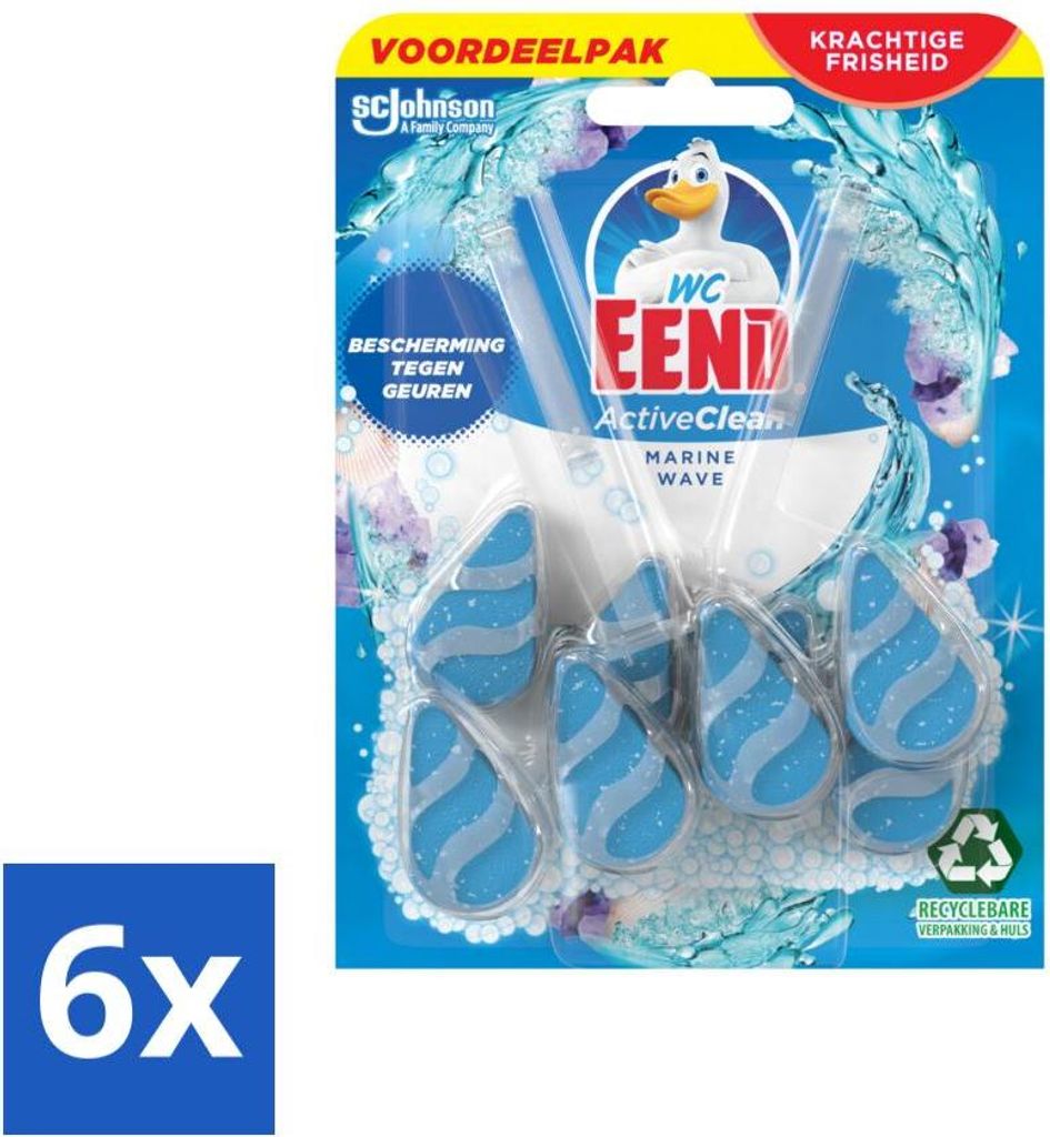 WC-Ente - Active Clean Marine - WC-Stein Duo Pack - Mehr Schaum & Frische - 2 WC-Steine - Vorteilspack - 6 Stücke