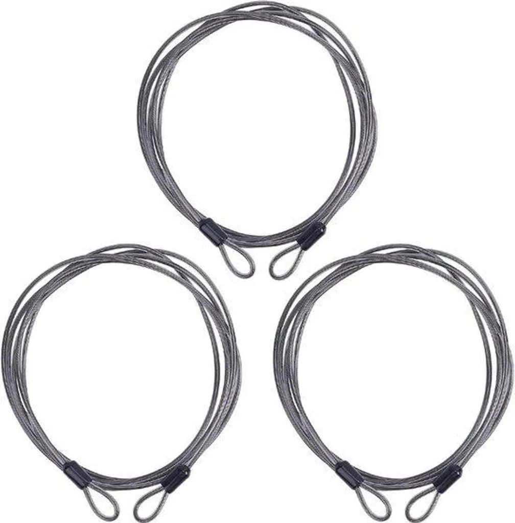 Câble acier tressé noir 2 mètres anti-corrosion et ultra flexible