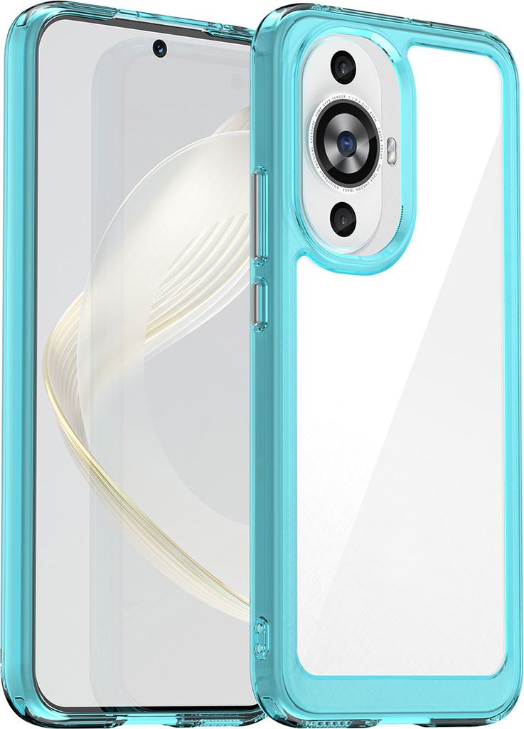 Huawei Nova 11 Hülle, Klar Rückseite Stoßfeste TPU Silikon Bumper Schutzhülle für Huawei Nova 11 Hellblau