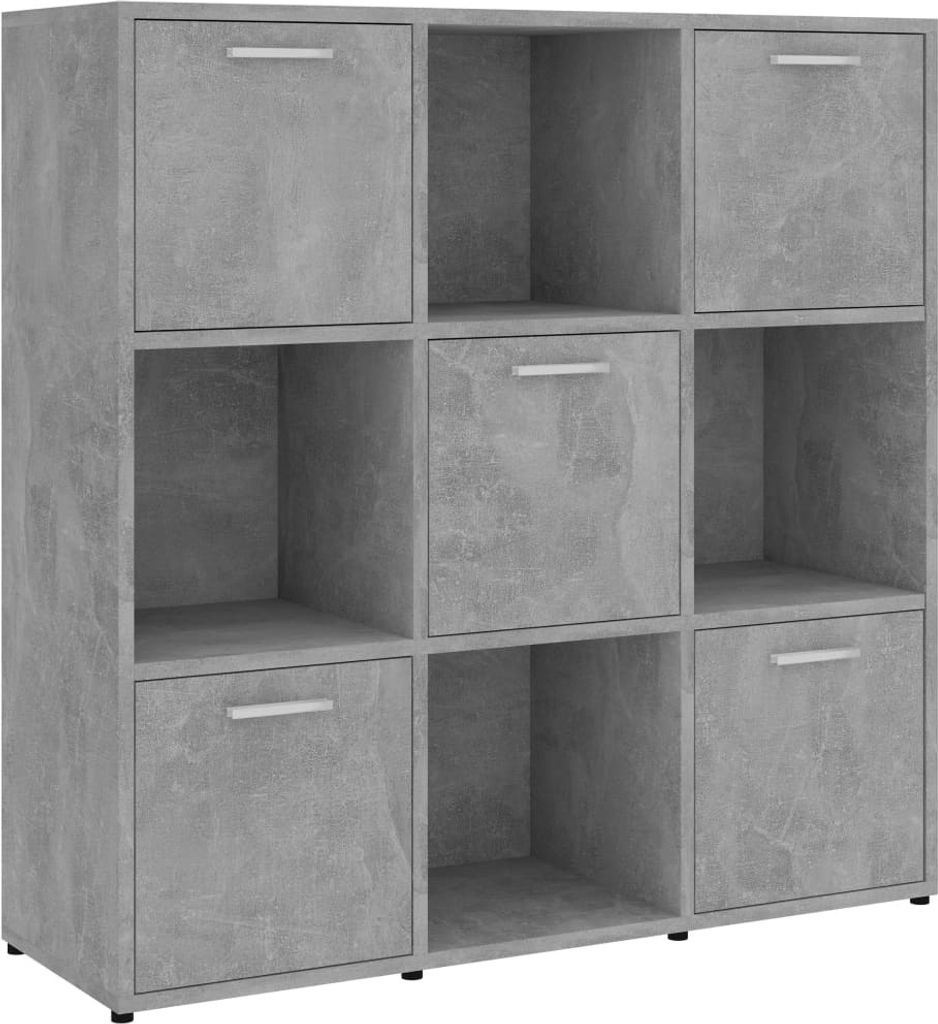 vidaXL Bibliothèque gris béton 90x30x90 cm Bois composite Image du produit 