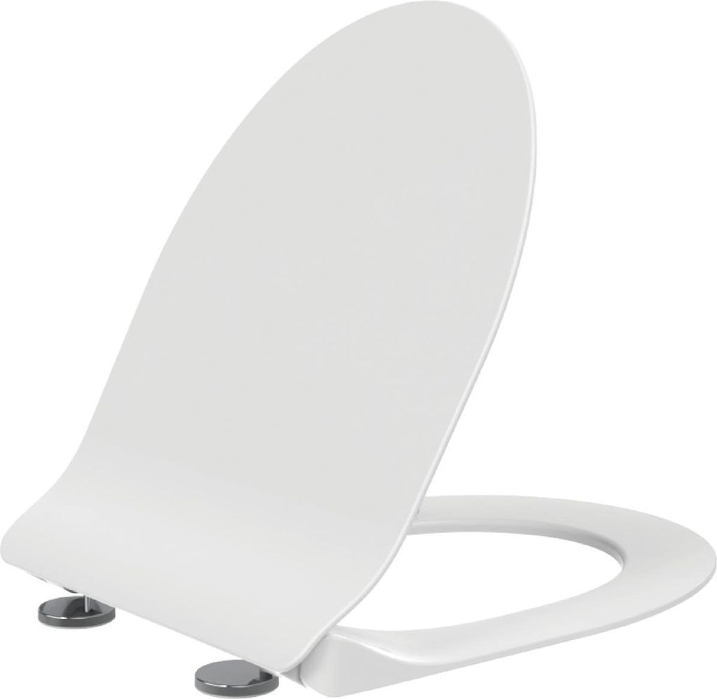 CREAVIT NESS WC-Sitz weiß glänzend Softclose Duroplast Edelstahl Scharniere schlankes Design