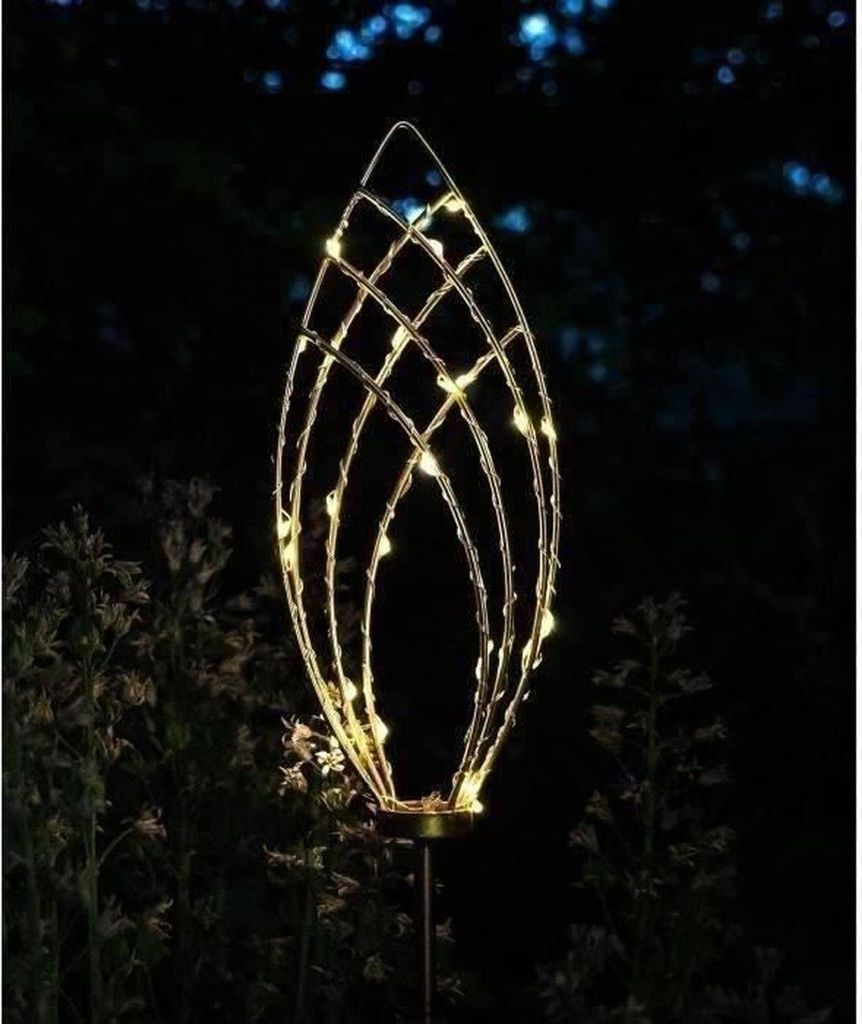Golden Wheat Solarlaterne Ø 11 h 81 cm - 6-8 Stunden Akkulaufzeit - Ein-/Ausschalter - Wiederaufladbare AAA-Batterie