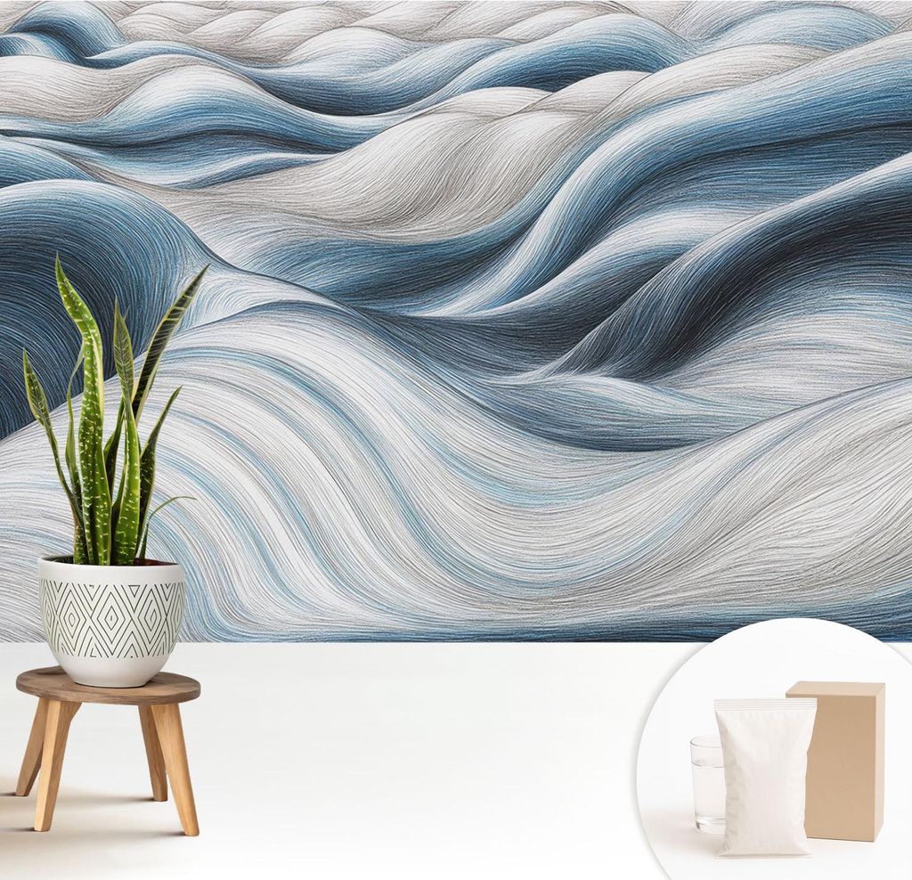 Fototapete - 208x146 cm - Tapete - Wandtapete - Wandbilder - Dekofolie - Tapete Folie - Wand - Dekoration - Wohnzimmer - Sanfte Wellen