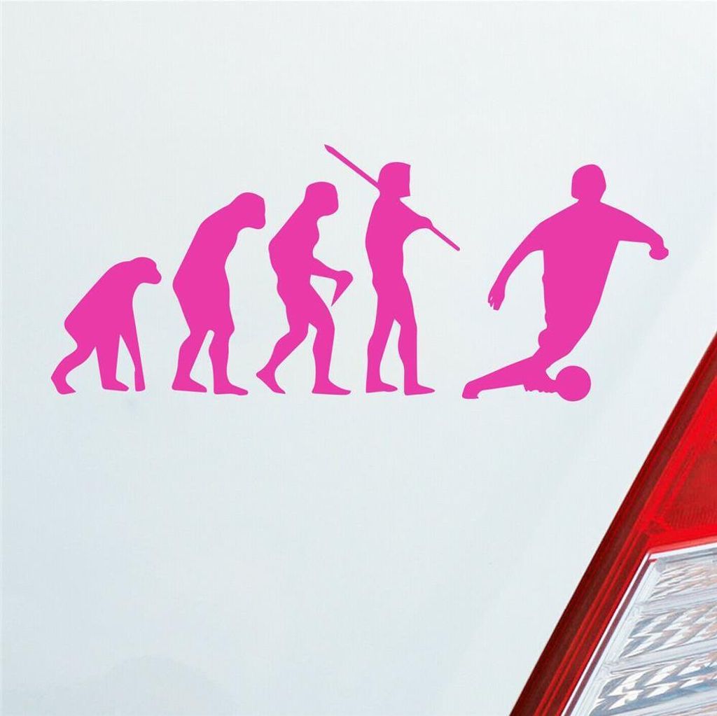 Auto Aufkleber Evolution Soccer Fussball Sport Fußball 15x6 cm Pink Sticker Heckscheibenaufkleber